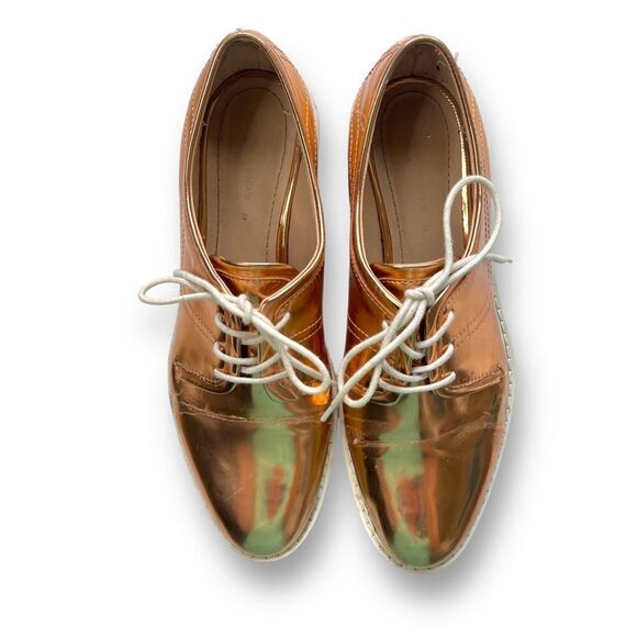 Zara Woman Rose Gold Oxfords, Size 8.5 (39) - Picture 11 of 11